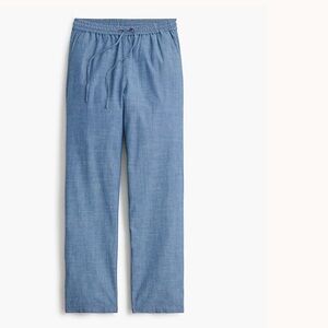 J crew Chambray slim wide-leg drawstring pant